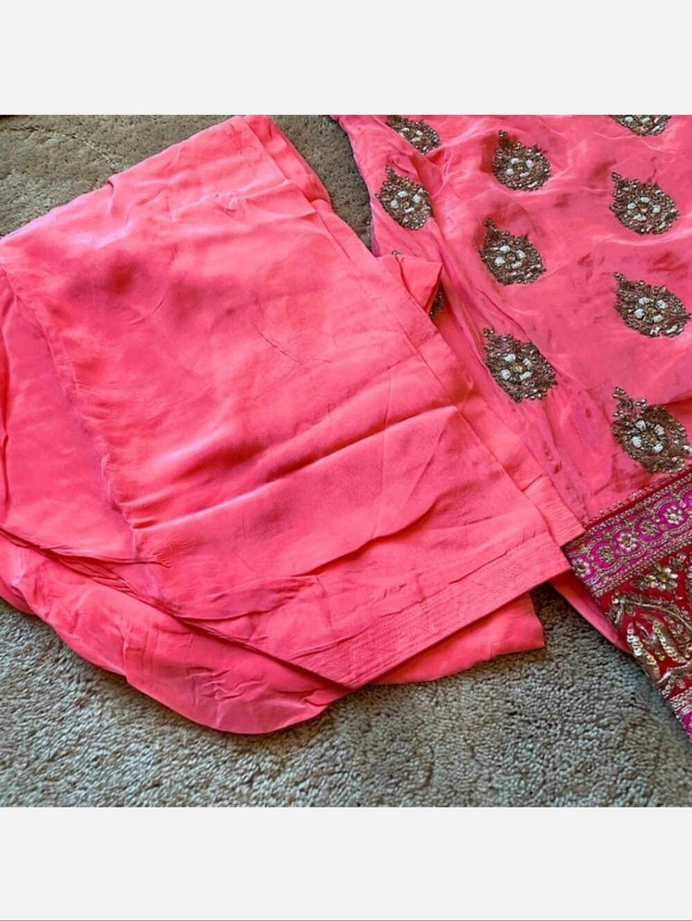 Peach Pink With Embroidery Salwar Kameez - Picture 4 of 5